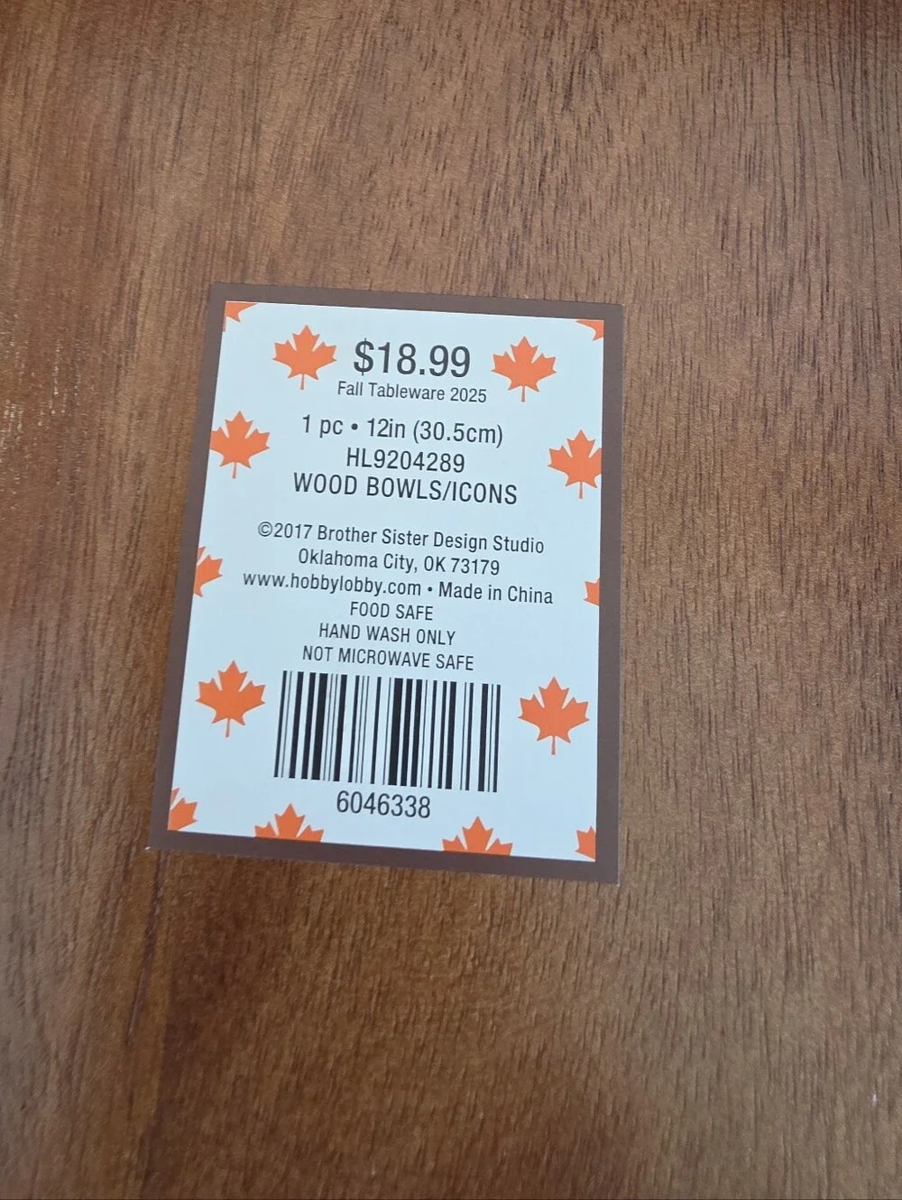 NEW Wooden Wood Maple Leaf Serving Plate Hobby Lobby Decorative Fall Autumn